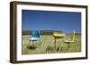 Abandoned School Desk Anc Chairs in Field-Paul Souders-Framed Photographic Print