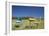 Abandoned School Desk Anc Chairs in Field-Paul Souders-Framed Photographic Print