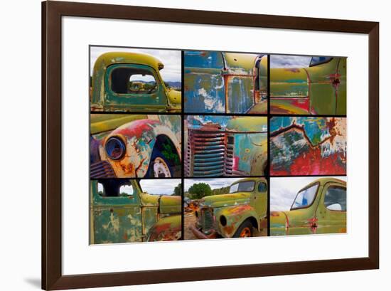 Abandoned trucks poster, Chloride, New Mexico-Mallorie Ostrowitz-Framed Premium Photographic Print