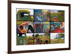 Abandoned trucks poster, Chloride, New Mexico-Mallorie Ostrowitz-Framed Premium Photographic Print