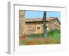 Abandoned Villa with Red Poppies, Tuscany, Italy-Julie Eggers-Framed Photographic Print