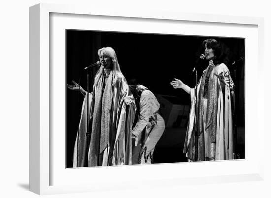 Abba Swedish Pop Group During Their Tour in Britain in Birmingham Anna and Frieda-null-Framed Photographic Print