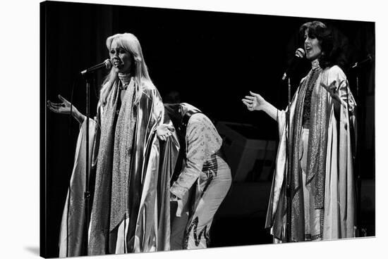 Abba Swedish Pop Group During Their Tour in Britain in Birmingham Anna and Frieda-null-Stretched Canvas