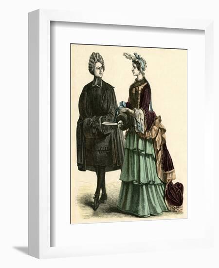 Abbe and Court Lady 1690S-null-Framed Art Print