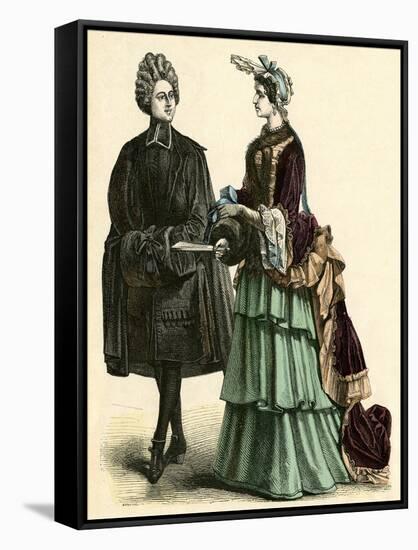 Abbe and Court Lady 1690S-null-Framed Stretched Canvas