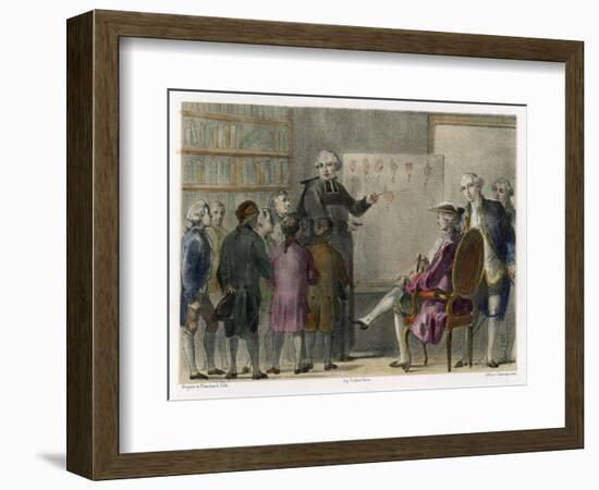 Abbe De L'Epee French Inventor of a Sign Language to Enable Deaf-Mutes to Communicate-Albert Chereau-Framed Art Print