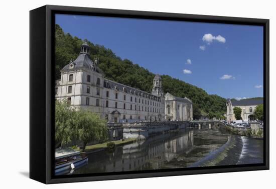 Abbey by the River Dronne, Brantome, Dordogne, Aquitaine, France, Europe-Jean Brooks-Framed Stretched Canvas
