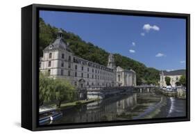 Abbey by the River Dronne, Brantome, Dordogne, Aquitaine, France, Europe-Jean Brooks-Framed Stretched Canvas