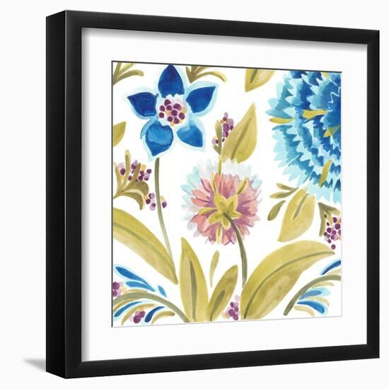 Abbey Floral Tiles VIII-June Erica Vess-Framed Art Print