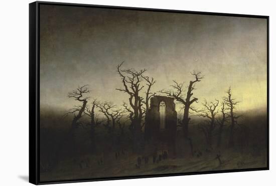 Abbey in the Oak Forest-Caspar David Friedrich-Framed Stretched Canvas