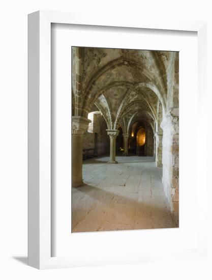 Abbey interior, Mont Saint-Michel monastery, Normandy, France-Russ Bishop-Framed Photographic Print