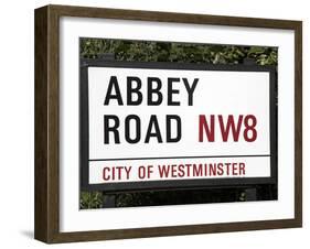 Abbey Road Is Home to the Famous Tone Studio Where the Beatles Songs Where Recorded and the Name of-David Bank-Framed Photographic Print