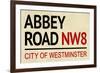 Abbey Road NW8 Street Sign-null-Framed Art Print