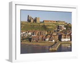 Abbey Ruins, Church, Sandy Beach and Harbour, Whitby, North Yorkshire, Yorkshire-Neale Clarke-Framed Photographic Print