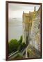 Abbey walls and bay, Mont Saint-Michel monastery, Normandy, France-Russ Bishop-Framed Photographic Print