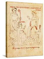 Abbot Ugo Oluntagensis, Countess Matilda of Tuscany and the King, Miniature from Vita Mathildis-null-Stretched Canvas
