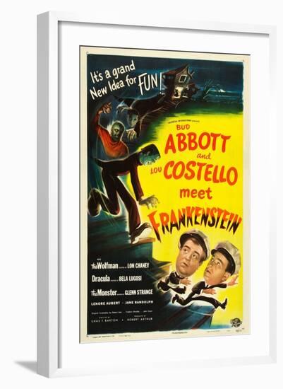 Abbott and Costello Meet Frankenstein, Lou Costello, Bud Abbott, 1948-null-Framed Art Print