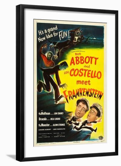 Abbott and Costello Meet Frankenstein, Lou Costello, Bud Abbott, 1948-null-Framed Art Print