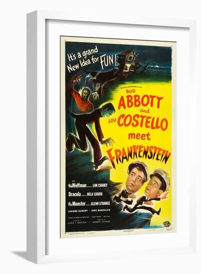 Abbott and Costello Meet Frankenstein, Lou Costello, Bud Abbott, 1948-null-Framed Art Print