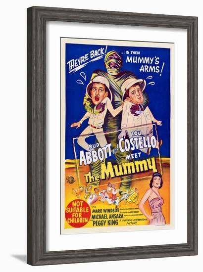 Abbott And Costello Meet the Mummy, Eddie Parker, Bud Abbott, Lou Costello, Marie Windsor, 1955-null-Framed Art Print