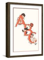 ABC, Children Climbing on Letters-null-Framed Art Print