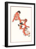 ABC, Children Climbing on Letters-null-Framed Art Print