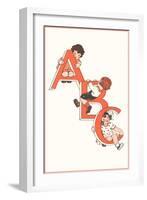 ABC, Children Climbing on Letters-null-Framed Art Print