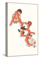 ABC, Children Climbing on Letters-null-Stretched Canvas