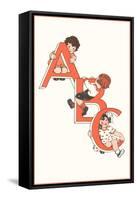 ABC, Children Climbing on Letters-null-Framed Stretched Canvas