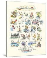 ABC of The Seaside-Claire Fletcher-Stretched Canvas