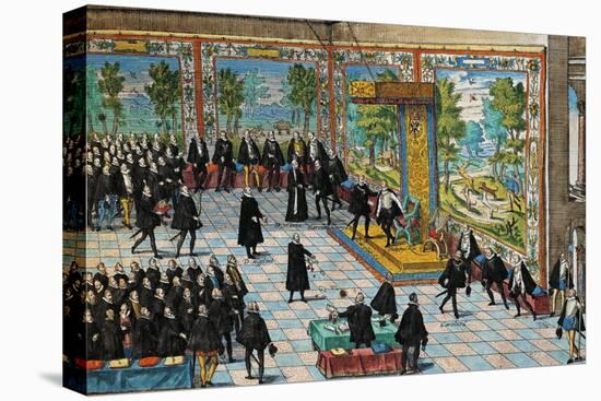 Abdication of Charles V and Philip II Ascending Throne-null-Stretched Canvas