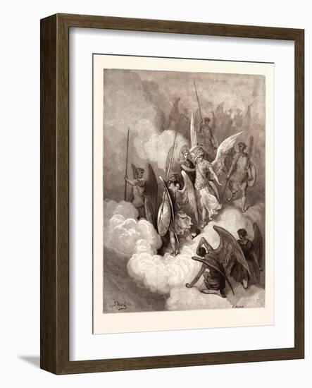 Abdiel and Satan-Gustave Dore-Framed Giclee Print