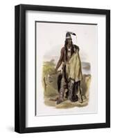 Abdih Hiddisch, a Minitarre Chief-Karl Bodmer-Framed Giclee Print