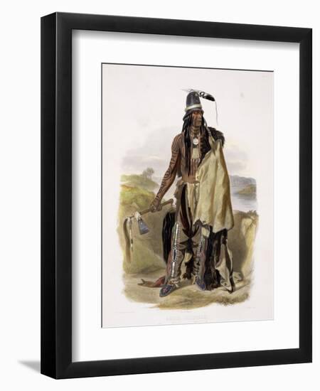 Abdih Hiddisch, a Minitarre Chief-Karl Bodmer-Framed Giclee Print