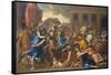 Abduction of the Sabine Women-Nicolas Poussin-Framed Stretched Canvas