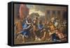 Abduction of the Sabine Women-Nicolas Poussin-Framed Stretched Canvas