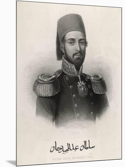 Abdul Mecid 1 (Or Mejid Medschid) Ottoman Sultan Ruled 1839-1861-W.j. Edwards-Mounted Art Print