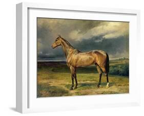 Abdul Medschid' the Chestnut Arab Horse, 1855-Carl Constantin Steffeck-Framed Giclee Print