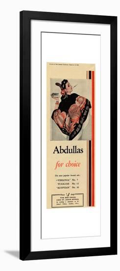 'Abdullas for choice', 1943-Unknown-Framed Art Print