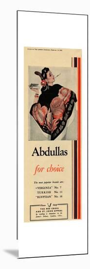 'Abdullas for choice', 1943-Unknown-Mounted Art Print