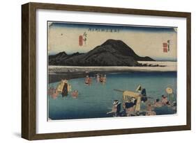 Abe River, Fuchu, C. 1833-Utagawa Hiroshige-Framed Giclee Print