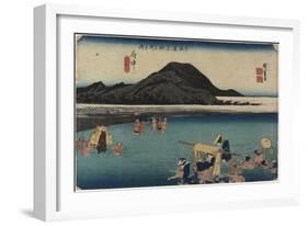 Abe River, Fuchu, C. 1833-Utagawa Hiroshige-Framed Giclee Print
