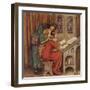 Abelard and Heloise French Scholar and Nun Embracing in the Scriptorium-Eleanor Fortescue Brickdale-Framed Photographic Print