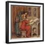 Abelard and Heloise French Scholar and Nun Embracing in the Scriptorium-Eleanor Fortescue Brickdale-Framed Photographic Print