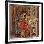 Abelard and Heloise French Scholar and Nun Embracing in the Scriptorium-Eleanor Fortescue Brickdale-Framed Photographic Print