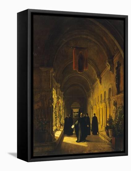 Abelard in Cloister, 1820-1830-Francois-Marius Granet-Framed Stretched Canvas