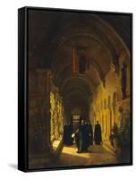 Abelard in Cloister, 1820-1830-Francois-Marius Granet-Framed Stretched Canvas