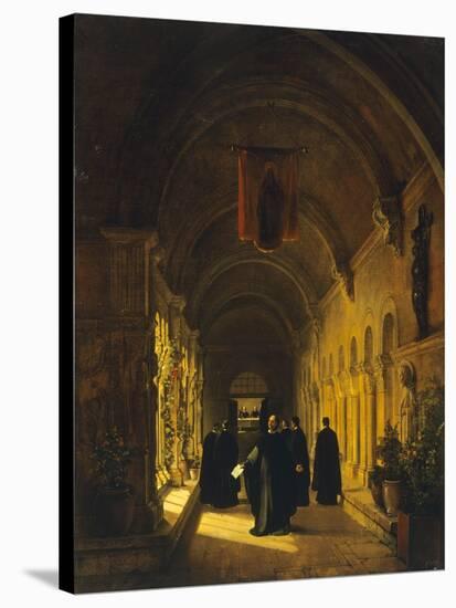 Abelard in Cloister, 1820-1830-Francois-Marius Granet-Stretched Canvas
