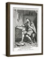 Abelard Writing, Edwards-Hall Hall-Framed Art Print