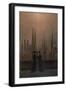 Abendlicher Hafen (die Geschwister). 1818 - 1820-Caspar David Friedrich-Framed Giclee Print